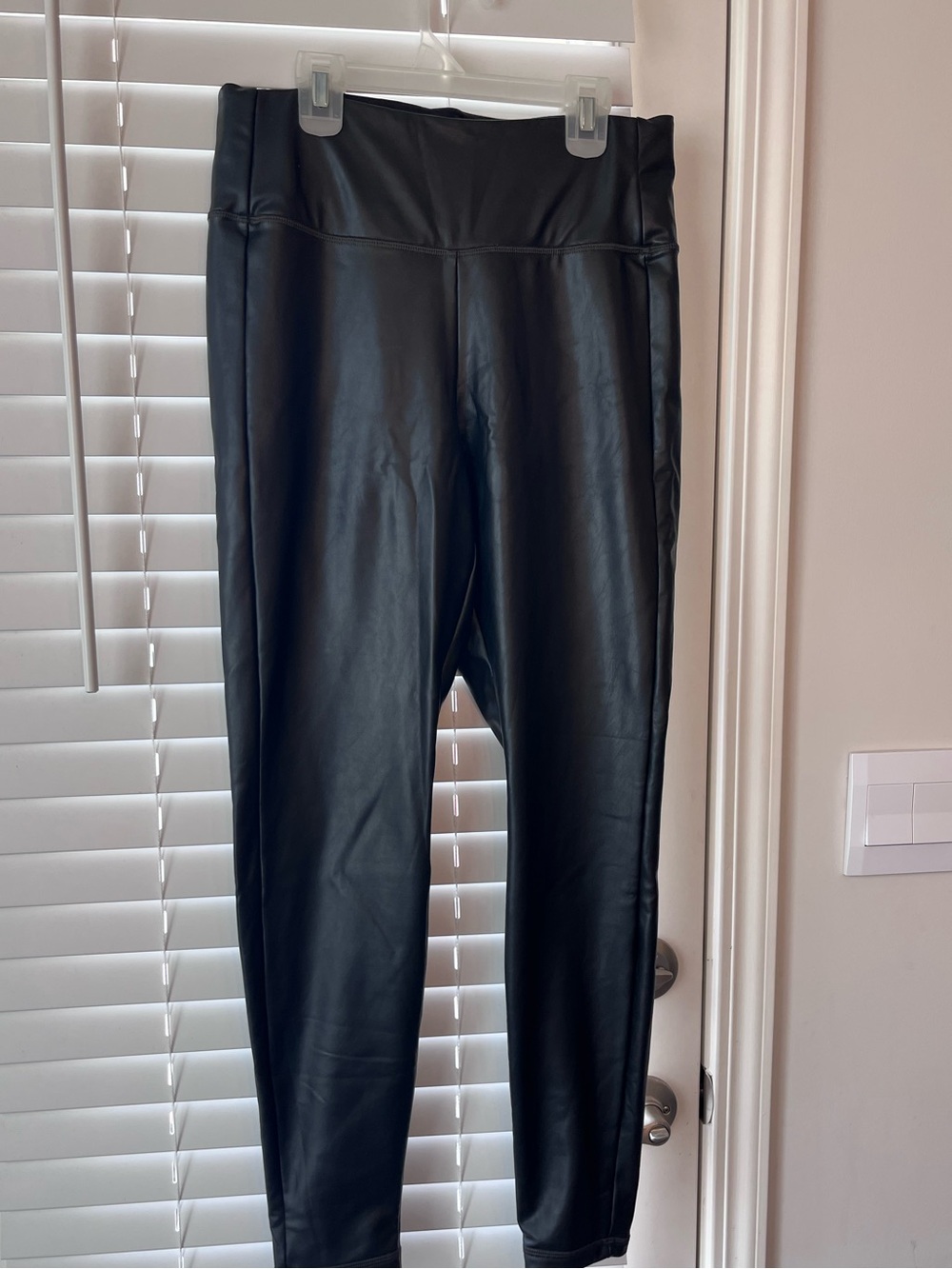 Athleta Black Faux Leather Leggings Size Medium